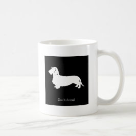 De Café Taza del Dachshund (versión negra del pelo del