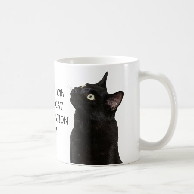 De Café Taza del día del aprecio del gato negro (Derecha)