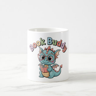 De Café Taza del dragón leyendo con amigo del libro lindo