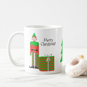 De Café Taza del duende del navidad - paquete rayado del