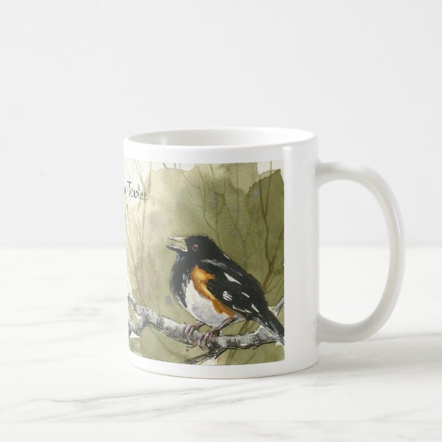 De Café Taza del este del pájaro del Towhee (Derecha)