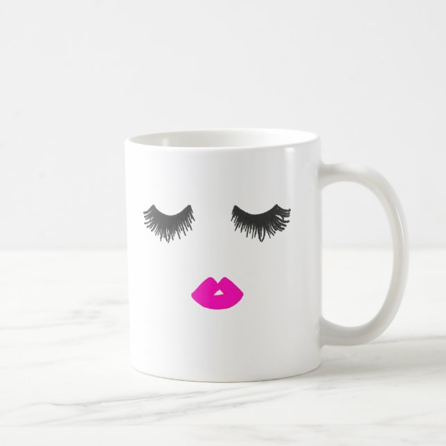 De Café Taza del fucsia del amor del LATIGAZO y del LABIO (Derecha)