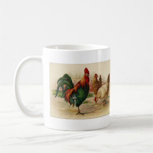 De Café Taza del gallo y del pollo del país del vintage