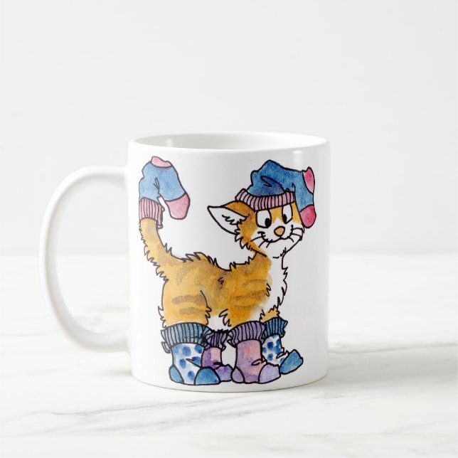 De Café Taza del gatito del calcetín (Izquierda)