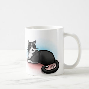 De Café Taza del gato - blanco y negro