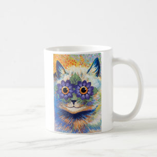 De Café Taza del gato del flower power del vintage