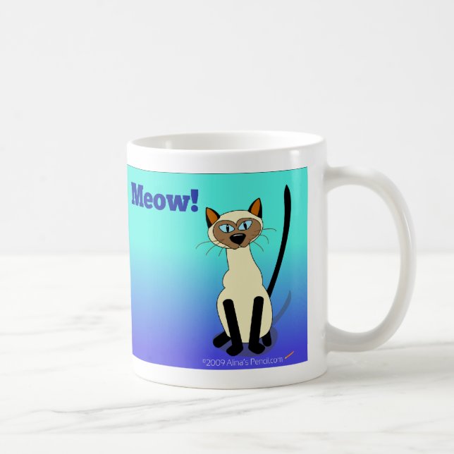 De Café Taza del gato siamés (azul) (Derecha)