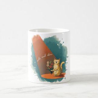 De Café Taza del gato sonriente sosteniendo una flor | “So