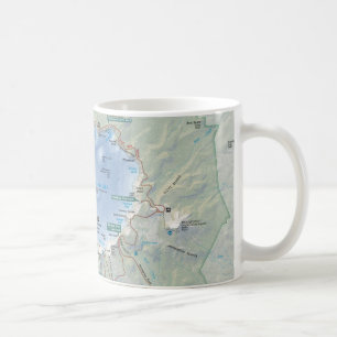 De Café Taza del mapa del lago crater