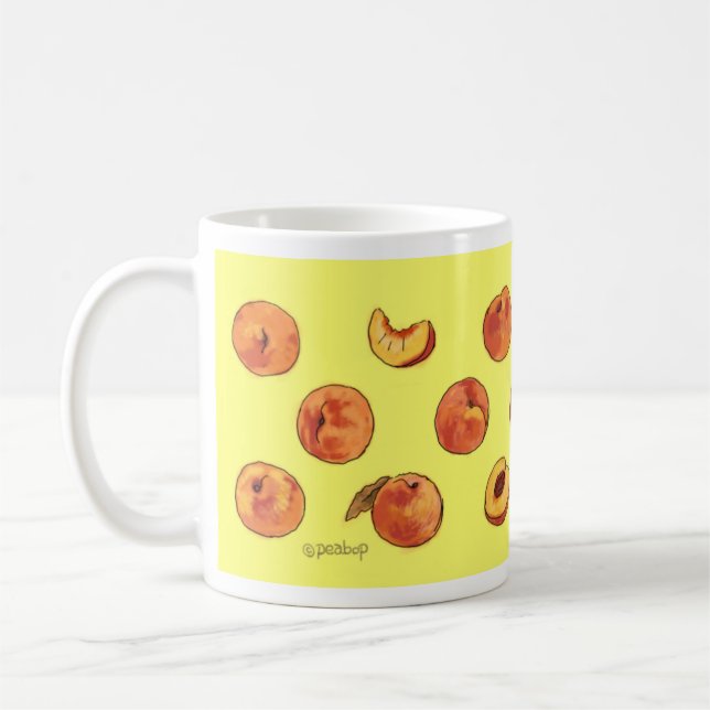 De Café Taza del modelo del melocotón - amarillo (Izquierda)