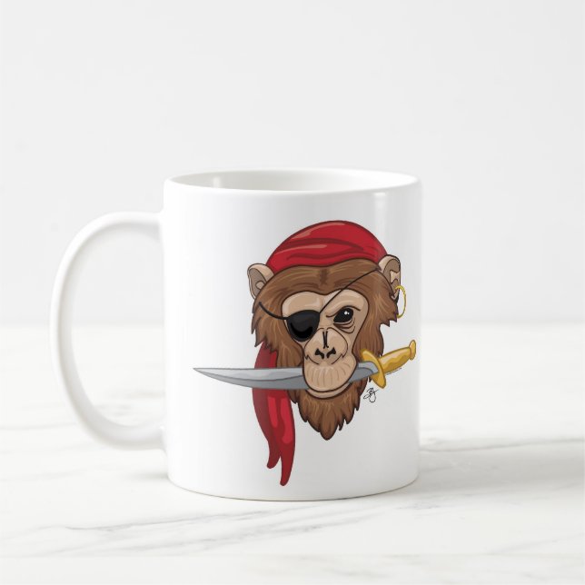De Café Taza del mono del pirata (Izquierda)