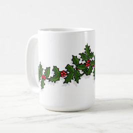 De Café Taza del navidad del acebo y del muérdago