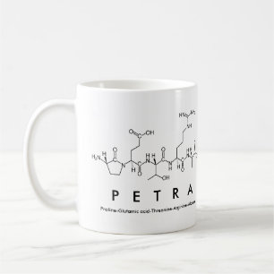 De Café Taza del nombre del péptido del Petra