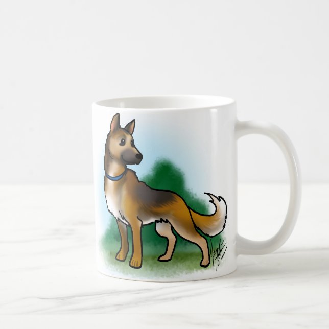 De Café Taza del pastor alemán (Derecha)