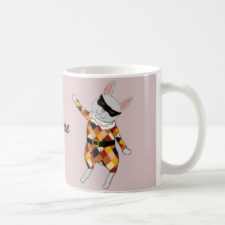 De Café Taza del personalizable del conejito del Harlequin