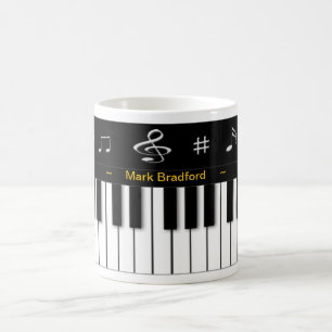 De Café Taza del piano - personalice el nombre