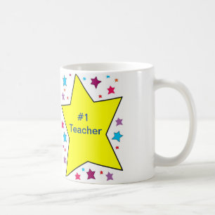 De Café Taza del profesor con las estrellas brillantes