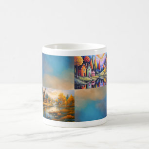 De Café Taza del pueblo colorido