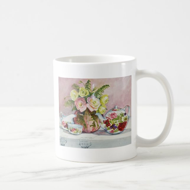 De Café Taza del té rosado (Derecha)