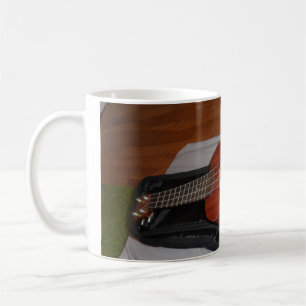 De Café Taza del Ukulele y del caso