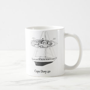 De Café Taza del velero del Dory 40 del cabo