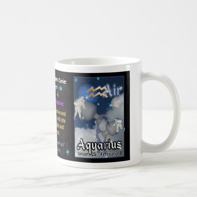 De Café Taza del zodiaco del acuario (Derecha)