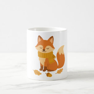 De Café Taza del zorro otoñal acogedor