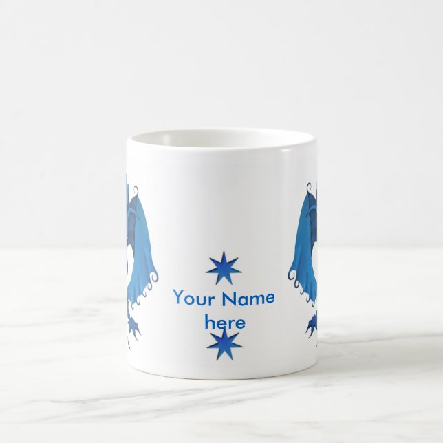 De Café Taza derecha azul del dragón - personalizable (Centro)