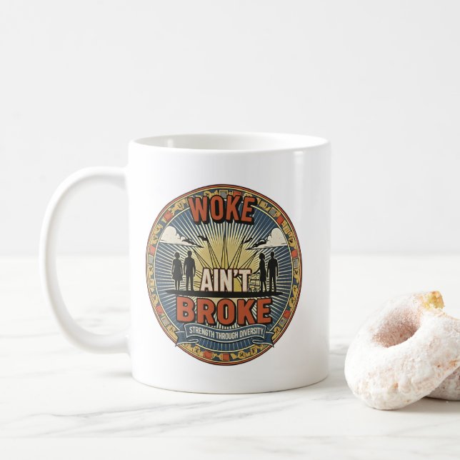 De Café Taza Desperté y No Estoy Roto (Con donut)