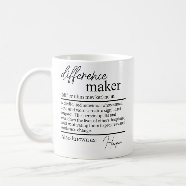De Café Taza Difference Maker, Difference Maker Personaliz (Izquierda)