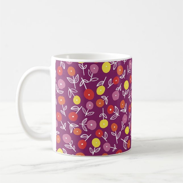 De Café Taza Ditsy Floral Ciruela (Izquierda)