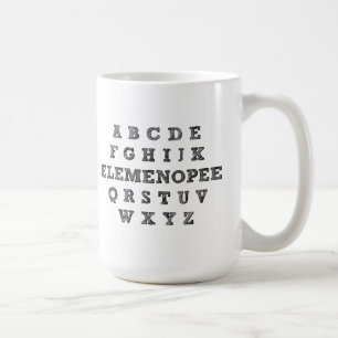 De Café Taza Divertida Alfabeto Elemenopee