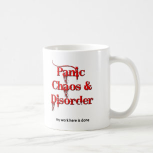De Café Taza Divertida Caos Pánico y Desorden