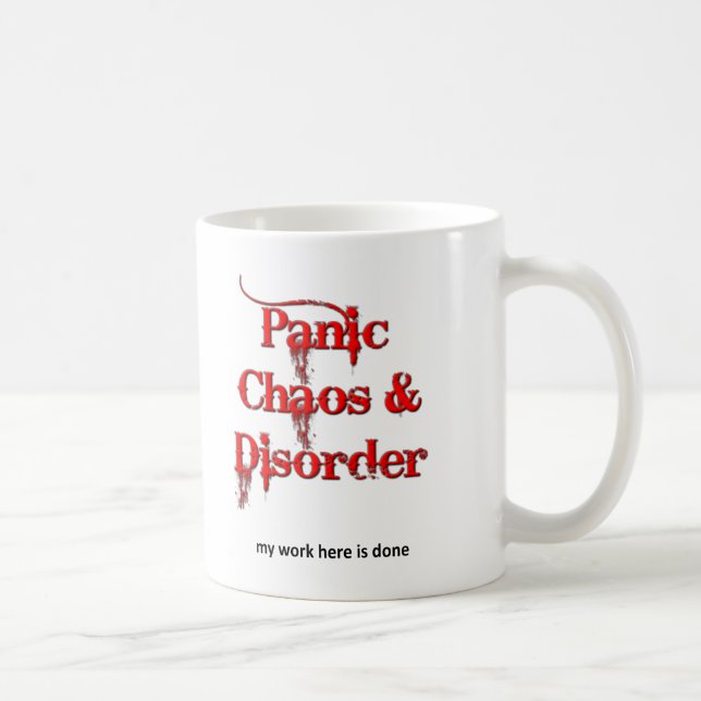 De Café Taza Divertida Caos Pánico y Desorden (Derecha)