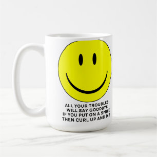 De Café Taza Divertida Cara Feliz Enrollarse Y Morir
