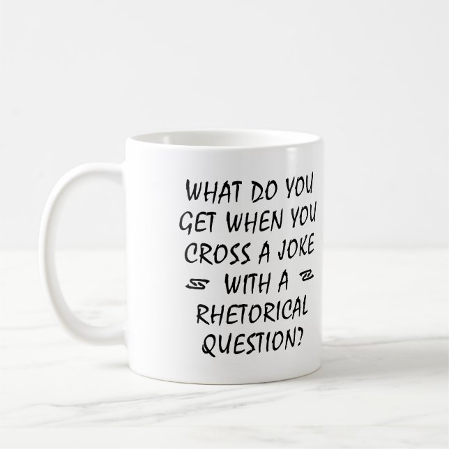 De Café Taza Divertida Con Pregunta Retórica Cruzada (Izquierda)