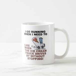 De Café Taza Divertida Corriendo Por Helado