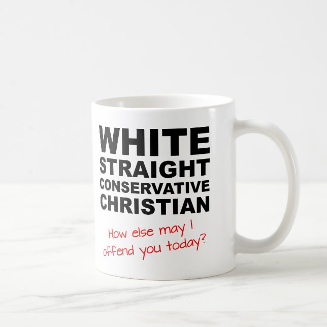 De Café Taza divertida cristiana conservadora recta blanca (Derecha)