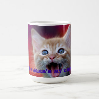 De Café taza divertida del gato