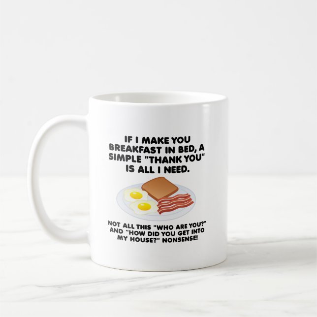 De Café Taza Divertida Desayuno en la Cama (Izquierda)