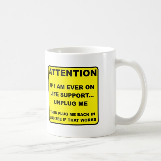De Café Taza Divertida Desconectar Soporte Vital (Derecha)