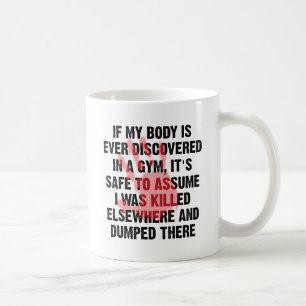 De Café Taza Divertida Escena del Crimen del Gimnasio