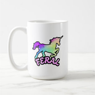 De Café Taza divertida irónica unicornio salvaje arcoíris