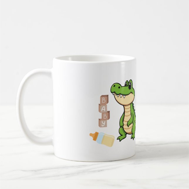De Café taza divertida linda bebé Cocodrilo (Izquierda)