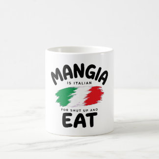 De Café Taza divertida Mangia italiana para Cállate y come
