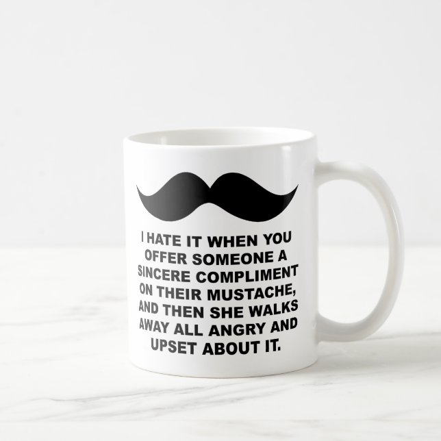 De Café Taza Divertida Mujer Bigote (Derecha)