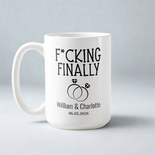 De Café Taza Divertida para Comprometidos, Taza Por Fin, P