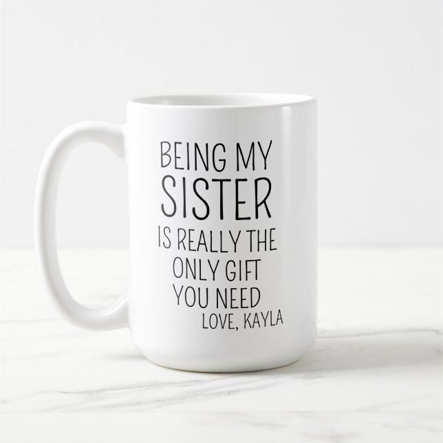 De Café Taza Divertida para Hermana, Regalos para Hermana, (Izquierda)