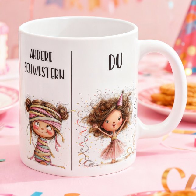 De Café Taza divertida para hermanas en alemán (funny mug other sisters)