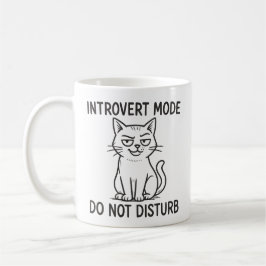De Café Taza divertida para introvertidos con gato en modo